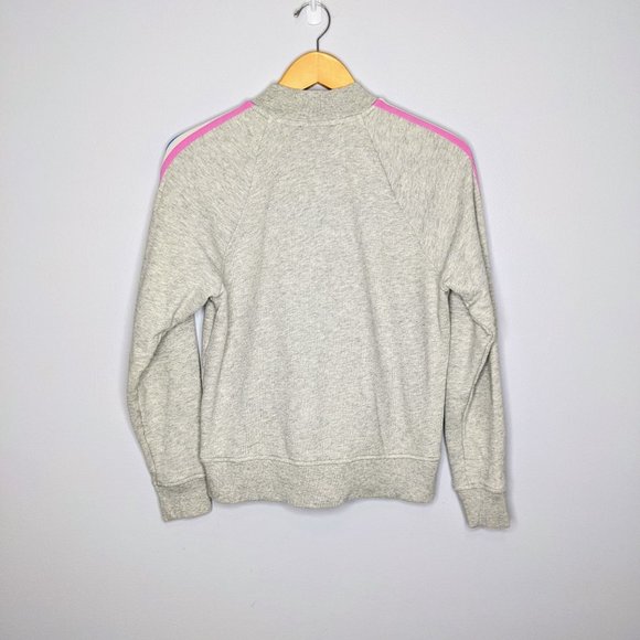 J.Crew Gray Retro Blue Pink Striped Track Jacket M - Picture 10 of 10